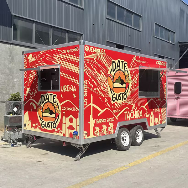 13FT Red Full Sticker Square Food Trailer