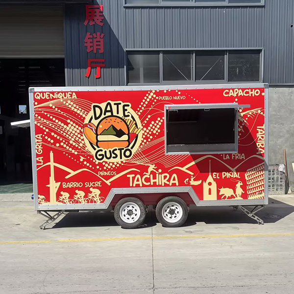 13FT Red Full Sticker Square Food Trailer