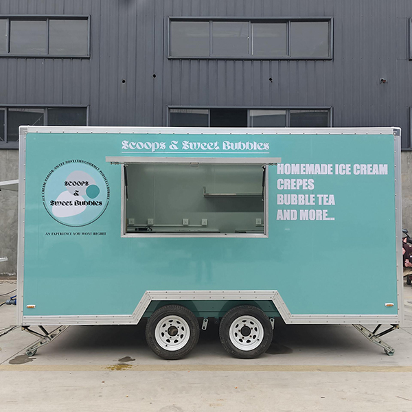 13FT STICKER LIGHT BLUE SQUARE FOOD TRAILER