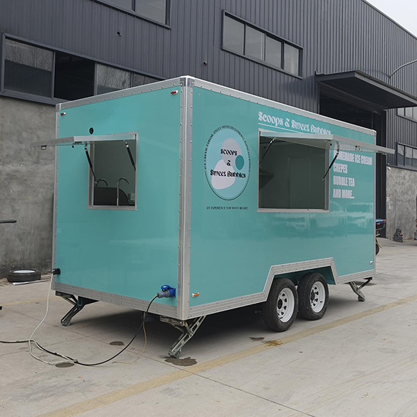 13FT STICKER LIGHT BLUE SQUARE FOOD TRAILER