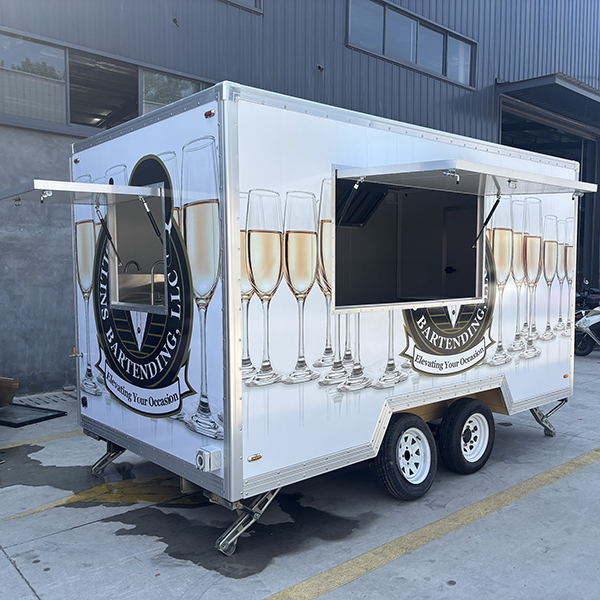 13FT WHITE FULL STICKER SQUARE FOOD TRAILER