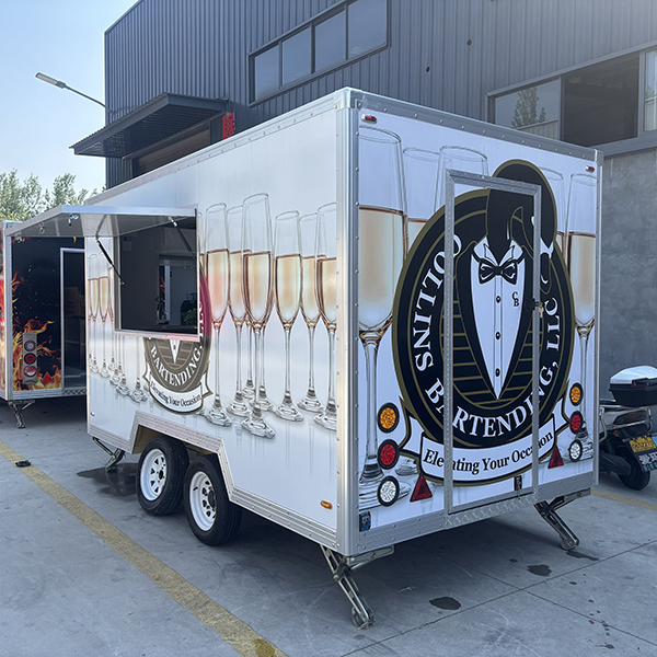 13FT WHITE FULL STICKER SQUARE FOOD TRAILER