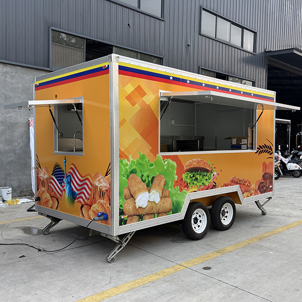 13FT Yellow Full Sticker Square Food Trailer