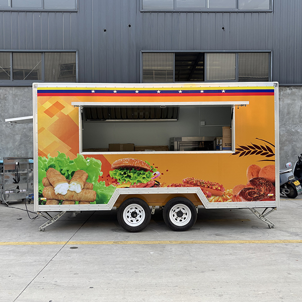 13FT Yellow Full Sticker Square Food Trailer