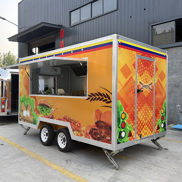 13FT Yellow Full Sticker Square Food Trailer
