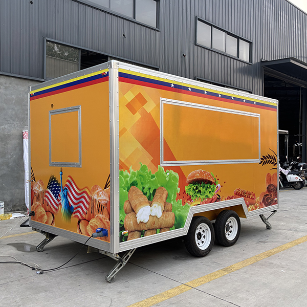 13FT Yellow Full Sticker Square Food Trailer