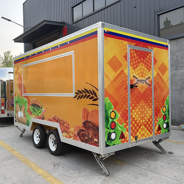 13FT Yellow Full Sticker Square Food Trailer