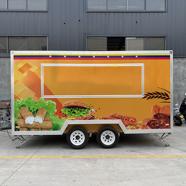 13FT Yellow Full Sticker Square Food Trailer