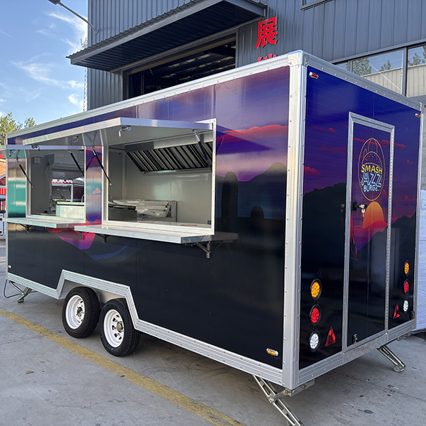 15FT DEEP PURPLE STICKERS SQUARE FOOD TRAILER