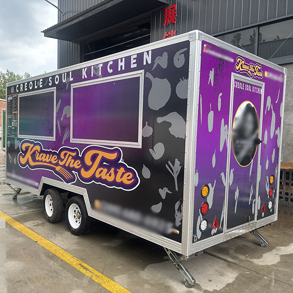 15FT PURPLE FULL STICKER DOUBLE WINDOWS SQUARE FOOD TRAILER