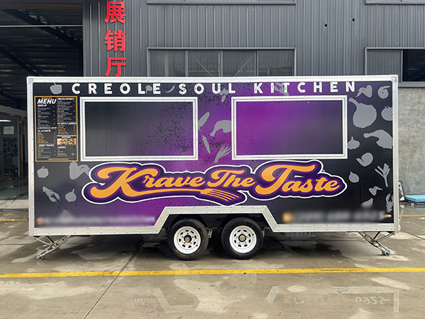 15FT PURPLE FULL STICKER DOUBLE WINDOWS SQUARE FOOD TRAILER