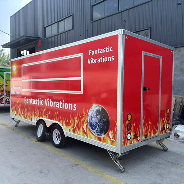 15FT Red Full Sticker Square Food Trailer