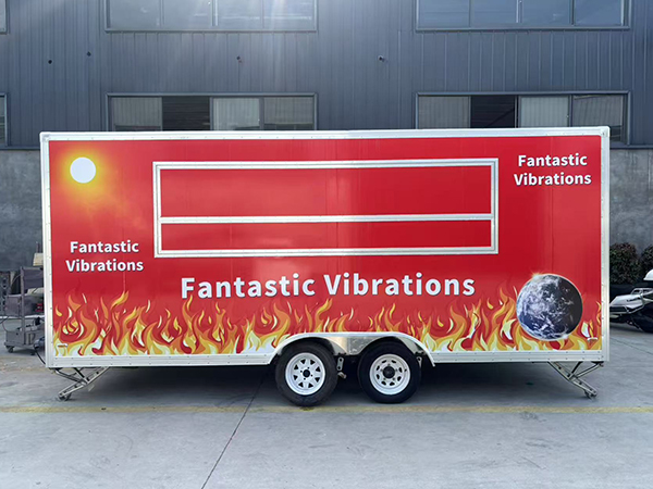 15FT Red Full Sticker Square Food Trailer