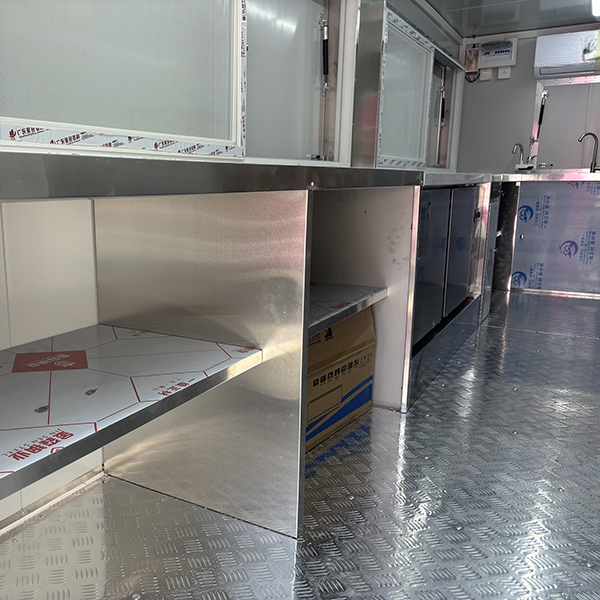 16.5FT BLACK DOUBLE WINDOWS STICKER SQUARE FOOD TRAILER