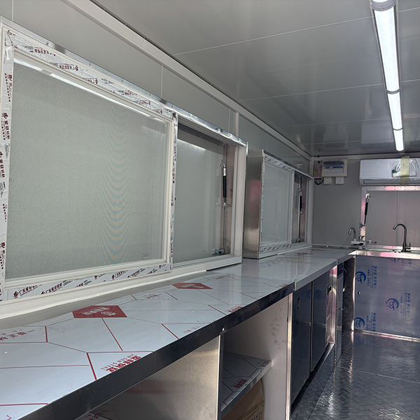 16.5FT BLACK DOUBLE WINDOWS STICKER SQUARE FOOD TRAILER