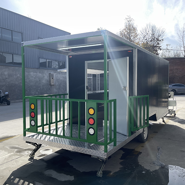 16.5FT BLACK FLAME STICKER SQUARE FOOD TRAILER