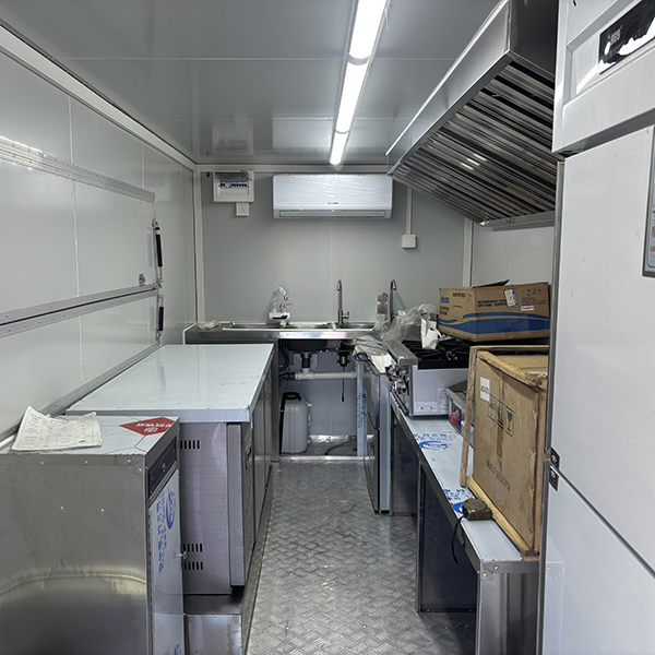 16.5FT Black Single Window Square Food Trailer with Fence