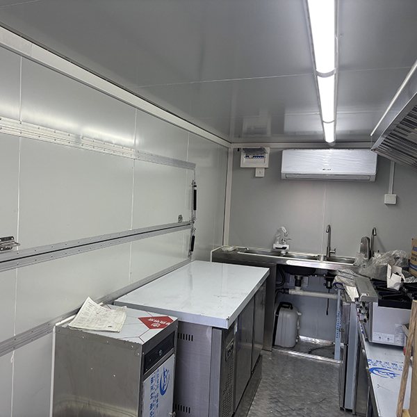 16.5FT Black Single Window Square Food Trailer with Fence