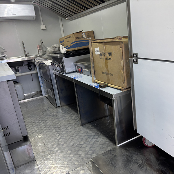 16.5FT Black Single Window Square Food Trailer with Fence