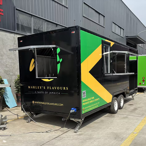 16.5FT FULL STICKER SQUARE FOOD TRAILER WITH FENCE