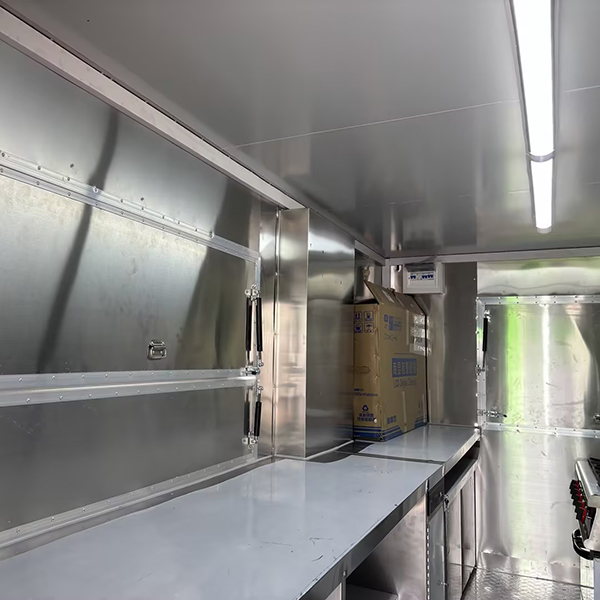 16.5FT FULL STICKER SQUARE FOOD TRAILER WITH FENCE