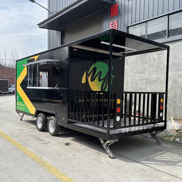 16.5FT FULL STICKER SQUARE FOOD TRAILER WITH FENCE