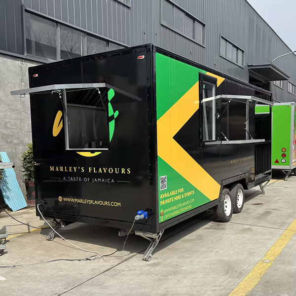 16.5FT FULL STICKER SQUARE FOOD TRAILER WITH FENCE