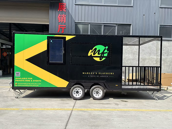 16.5FT FULL STICKER SQUARE FOOD TRAILER WITH FENCE