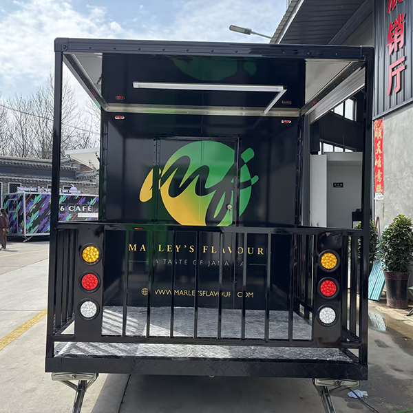 16.5FT FULL STICKER SQUARE FOOD TRAILER WITH FENCE