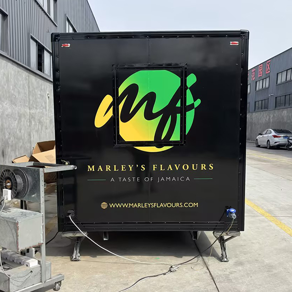 16.5FT FULL STICKER SQUARE FOOD TRAILER WITH FENCE