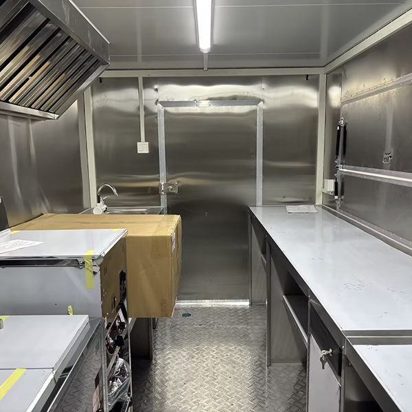 16.5FT FULL STICKER SQUARE FOOD TRAILER WITH FENCE