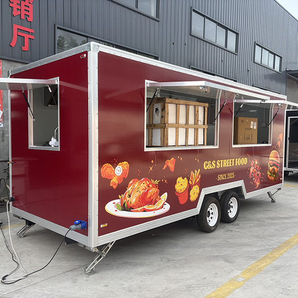 16.5FT STICKER DOUBLE WINDOWS SQUARE FOOD TRAILER
