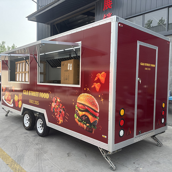 16.5FT STICKER DOUBLE WINDOWS SQUARE FOOD TRAILER