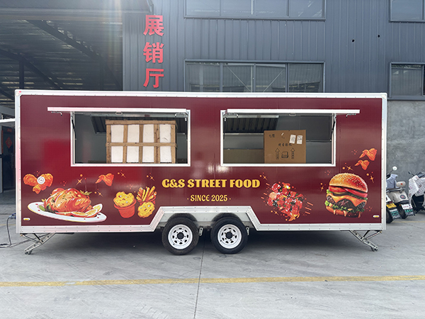 16.5FT STICKER DOUBLE WINDOWS SQUARE FOOD TRAILER