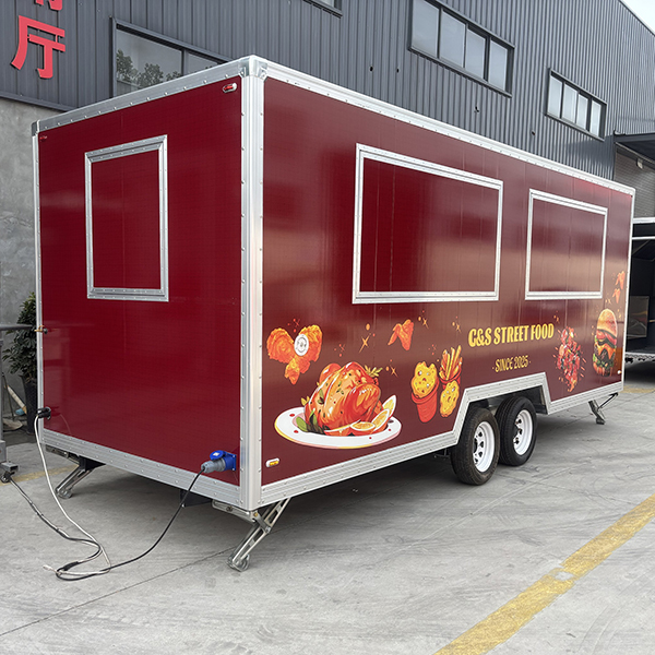 16.5FT STICKER DOUBLE WINDOWS SQUARE FOOD TRAILER