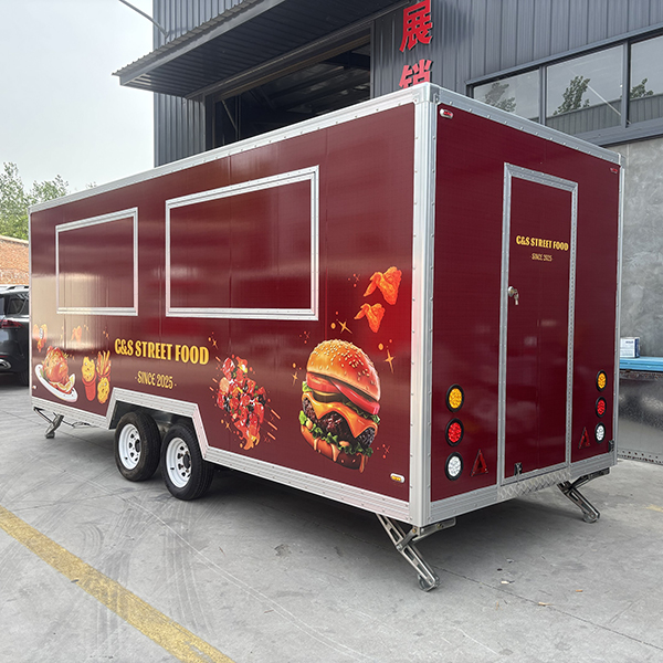 16.5FT STICKER DOUBLE WINDOWS SQUARE FOOD TRAILER