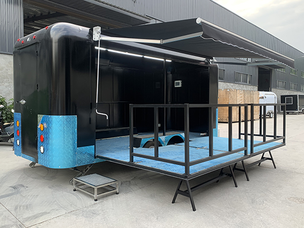 Customizable 18FT Black and Blue Stage Trailer