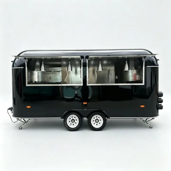 16.5FT Black Airstream Food Trailer with LED
