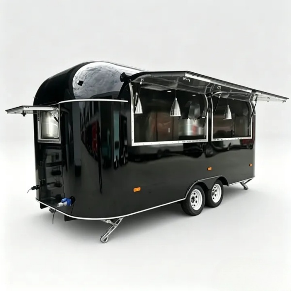 16.5FT Black Airstream Food Trailer with LED