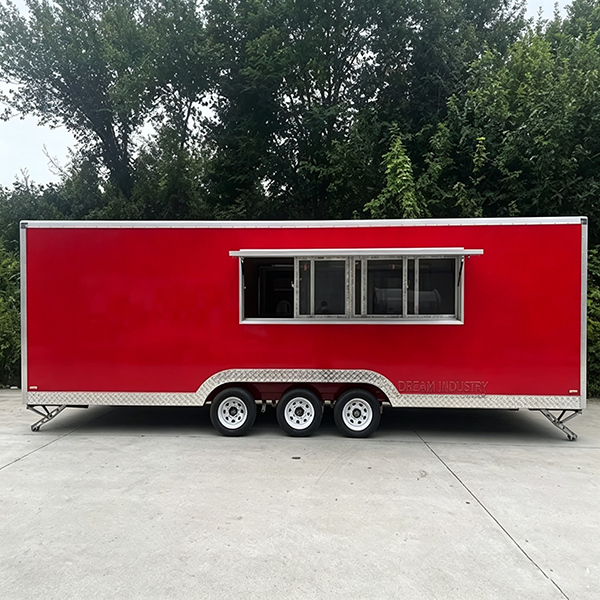 19.7FT RED SQUARE FOOD TRAILER