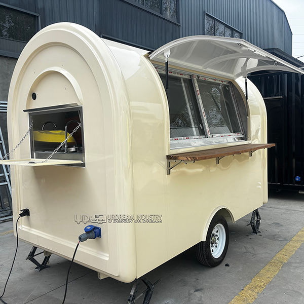 10FT Beige Small Round Food Trailer