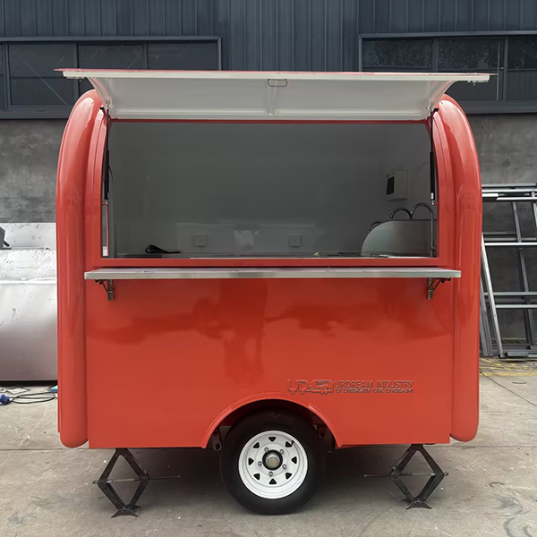 7.2FT Orange Small Round Food Trailer Compact Mobile Concession Trailer