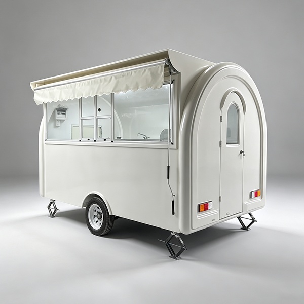 11.5FT White Small Round Food Trailer