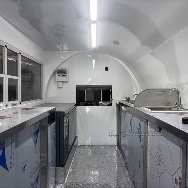 11.5FT White Small Round Food Trailer