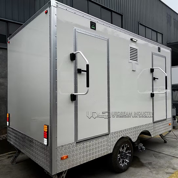12FT 2-Station White Mobile Restroom Trailer
