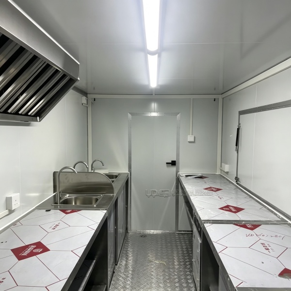 13FT Red and Orange Single Window Square Food Trailer