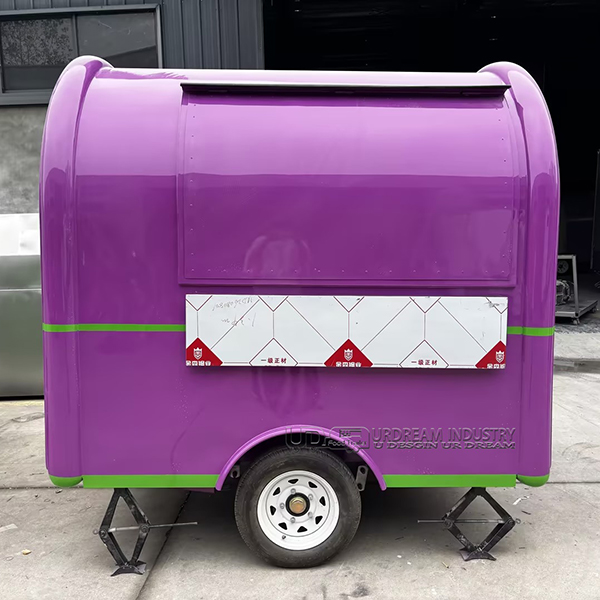 7.2FT Purple & Green Small Round Food Trailer Mobile Concession Cart