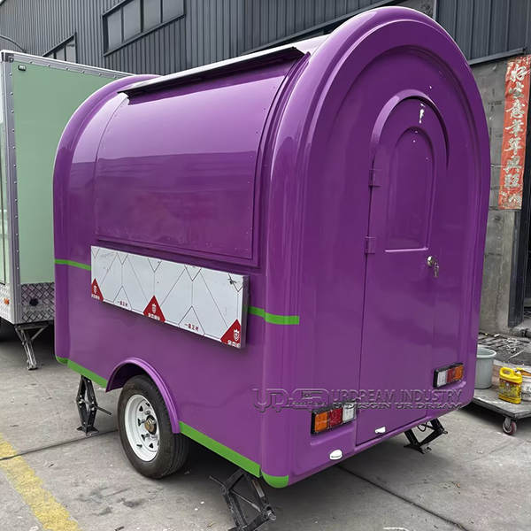 7.2FT Purple & Green Small Round Food Trailer Mobile Concession Cart
