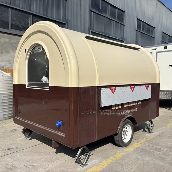 10FT Retro Two-Tone Small Round Food Trailer