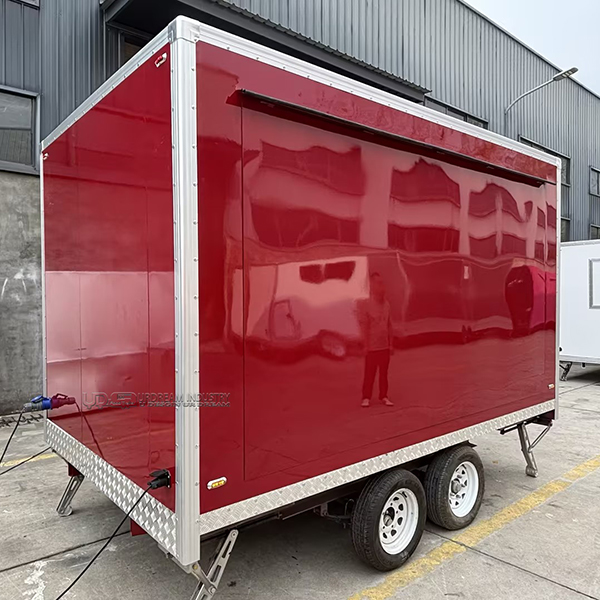 11.5FT Glossy Red Square Mobile Racing Simulator Trailer Tandem Axle Towable Game Booth Trailer